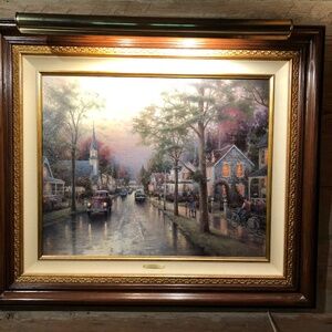 Thomas Kinkade "Hometown Morning" framed Artist Proof
